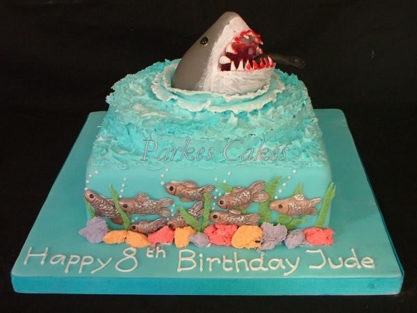 shark birthday cake